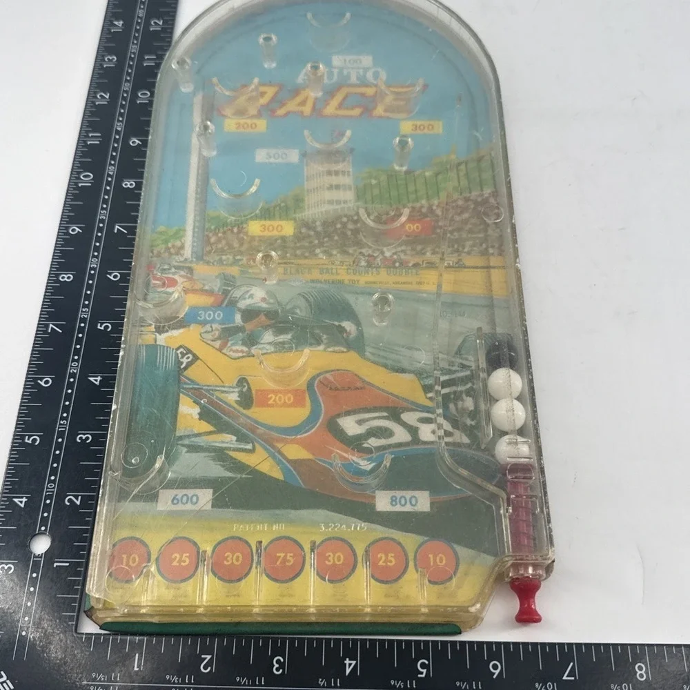 Pinball Game Handheld Wolverine Toy Company Vintage Metal Auto‎ Race Works